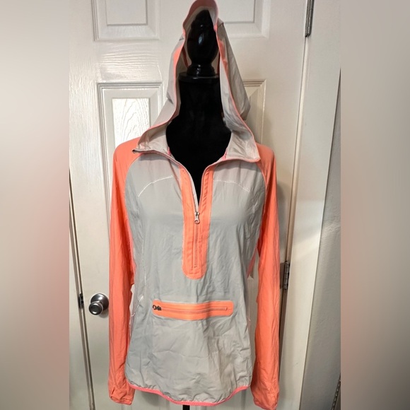 GUC Lululemon windbreaker-coral/gray size 8 - Picture 1 of 6